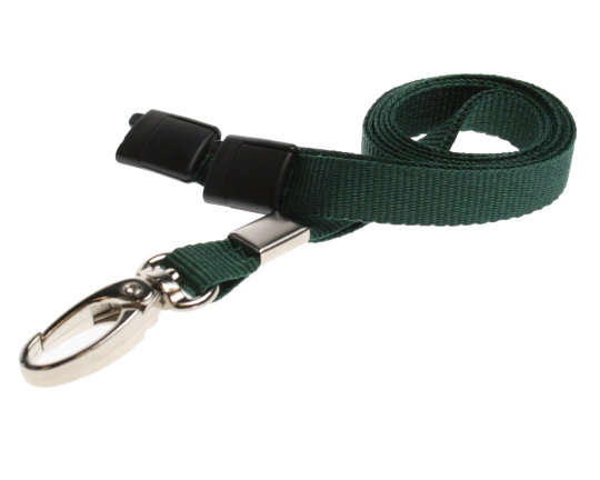 Lanyards Dark Green - 10 mm Lanyards with breakaway and clip - Pack of ...